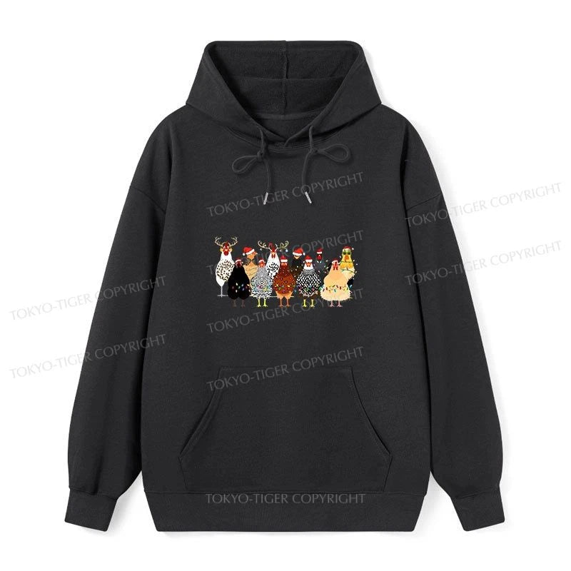 A Flock Of Christmas Chickens Classic Hoodie