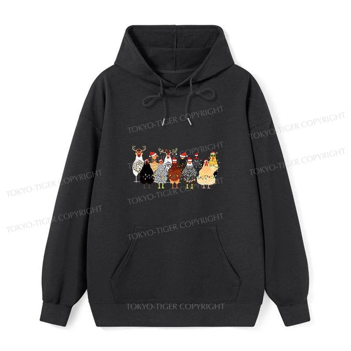 A Flock Of Christmas Chickens Classic Hoodie