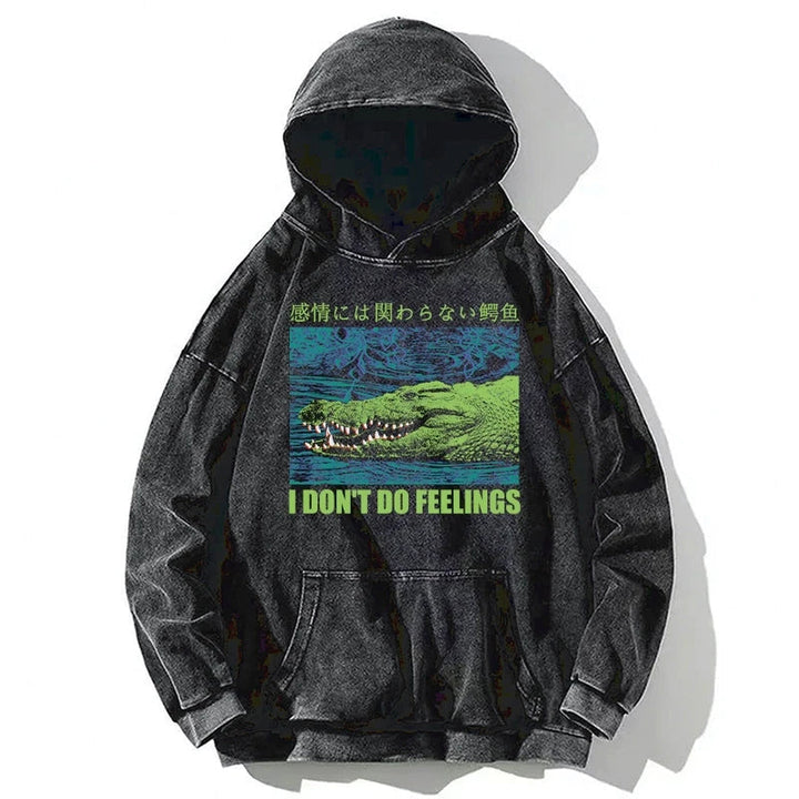 An Emotionless Crocodile Washed Hoodie