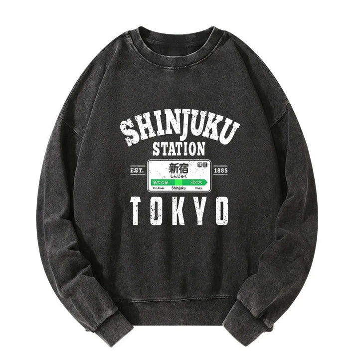 Shinjuku Station Yamanote Line Washed Sweatshirt