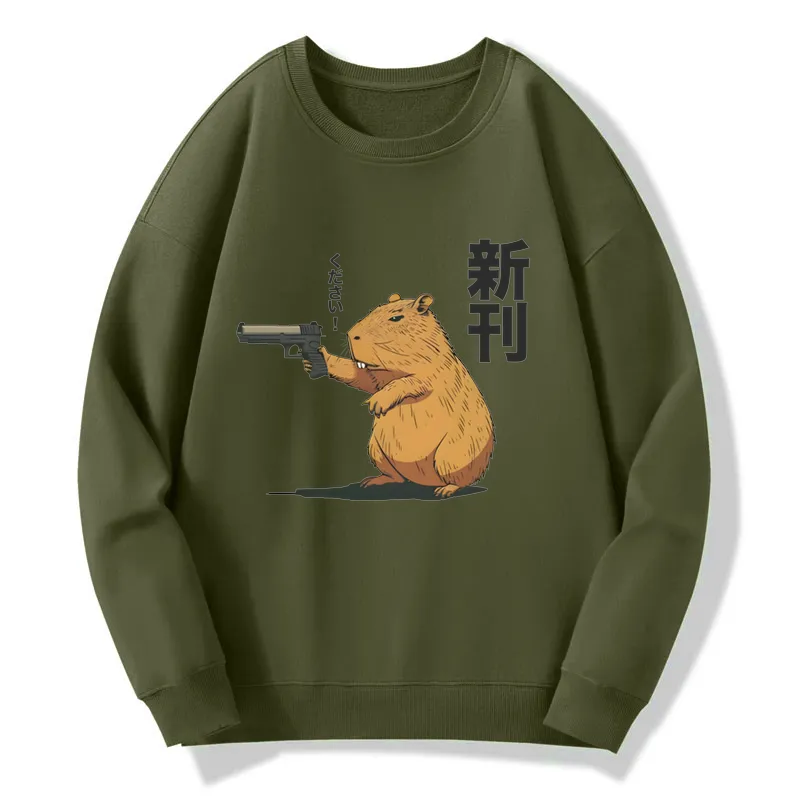 Capybara Holding A Gun Sweatshirt