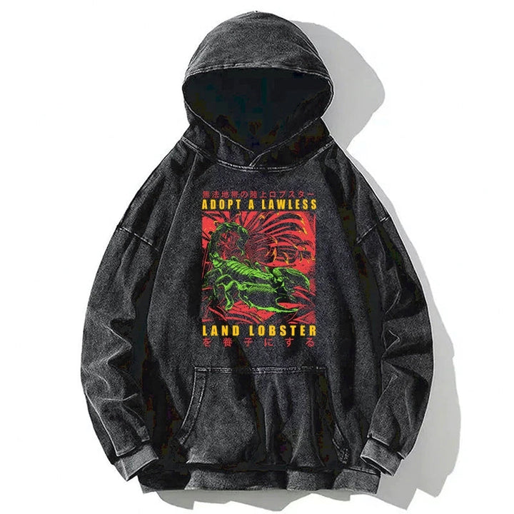 Adopting A Land Lobster Japanese Washed Hoodie