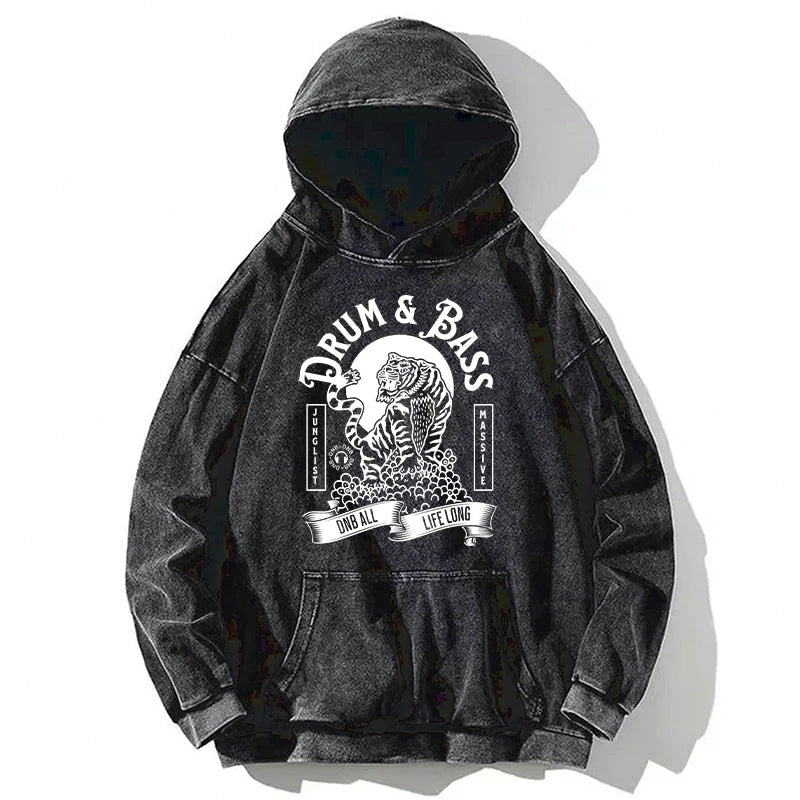 Drum & Bass Tiger Washed Hoodie