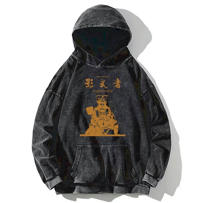 Japanese Shadow Samurai Washed Hoodie