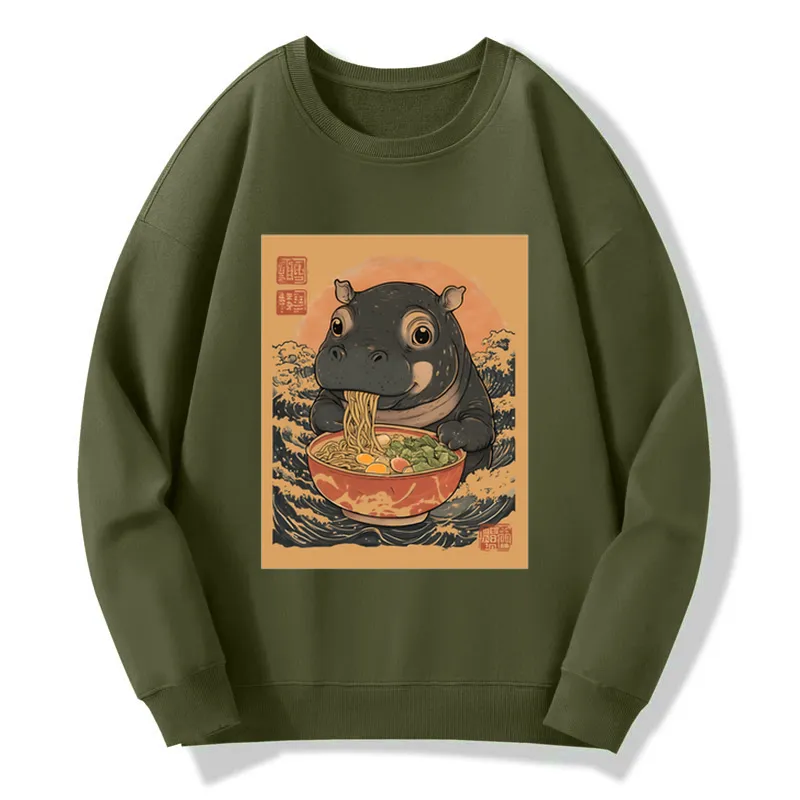 Moo Deng Eat Ramen Sweatshirt