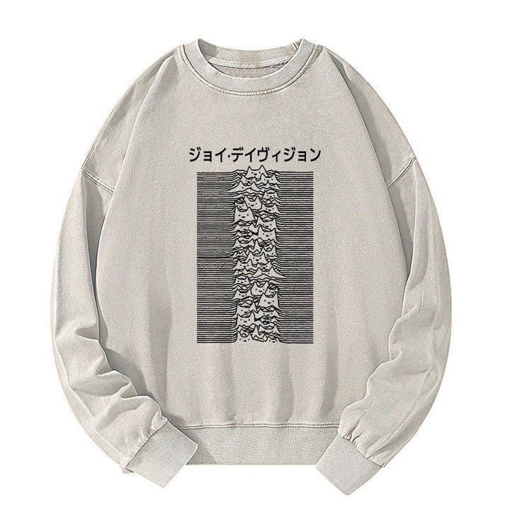 Funny Cat Davision Washed Sweatshirt