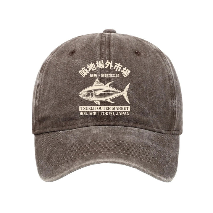 Japan Tsukiji Fish Market Washed Cap