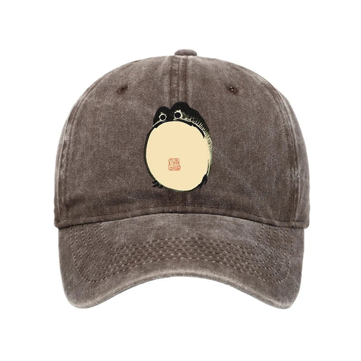 Grumpy Frog Japanese Washed Cap