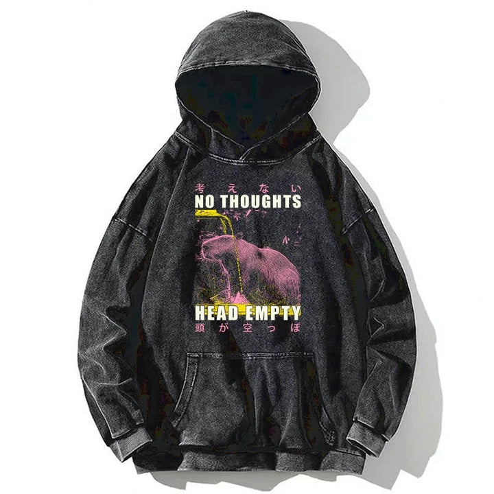 No Thoughts Head Empty Washed Hoodie