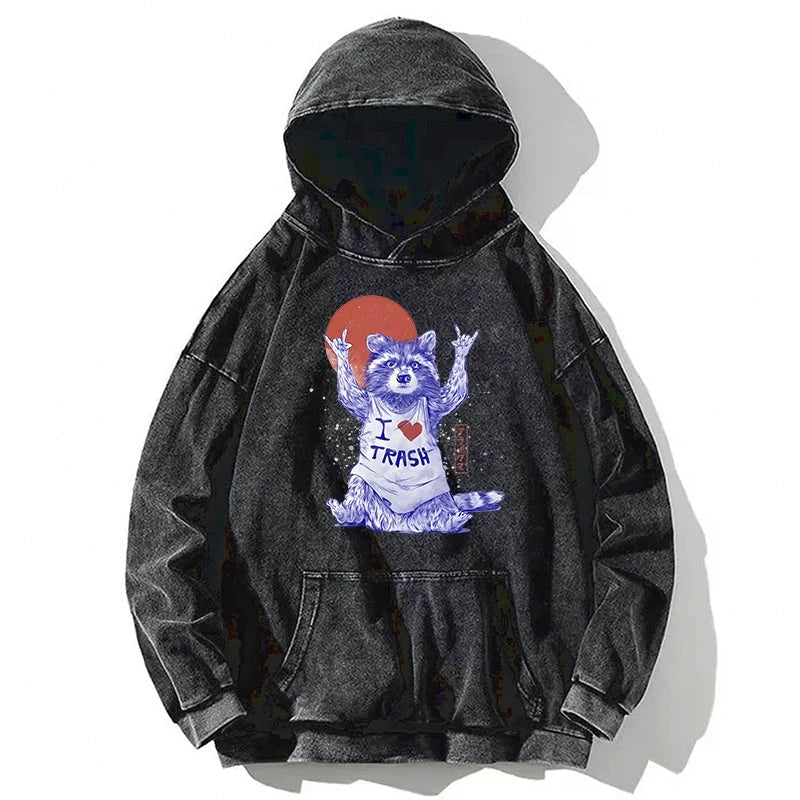 I love Trash Washed Hoodie