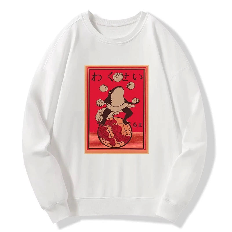 Wakusei Frog Funny Sweatshirt