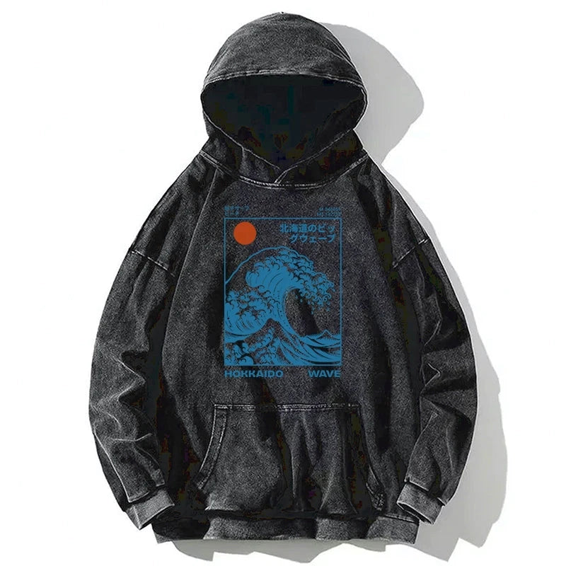 Hokkaido Wave Japan Washed Hoodie