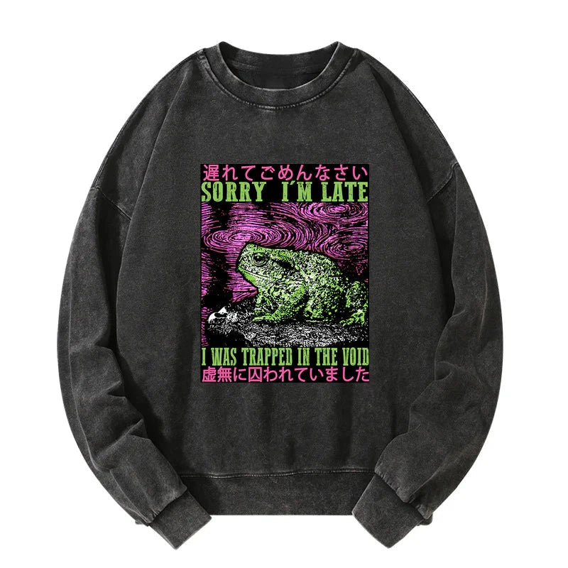 Frogs Trapped In The Void Washed Sweatshirt