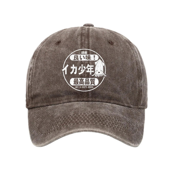 Ika Squid Boy Restaurant Washed Cap