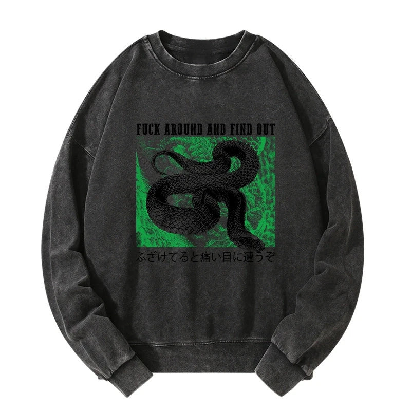 Cold And Heartless Snake Washed Sweatshirt