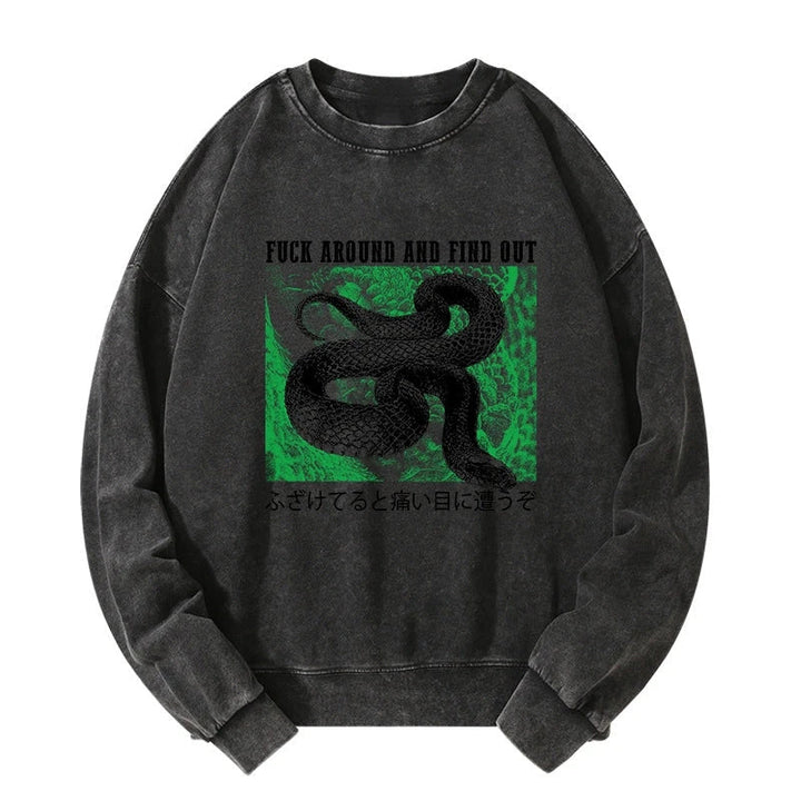 Cold And Heartless Snake Washed Sweatshirt