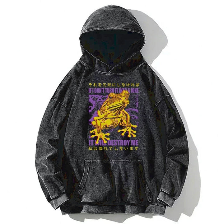 A Frog Prone To Emotional Breakdown Washed Hoodie