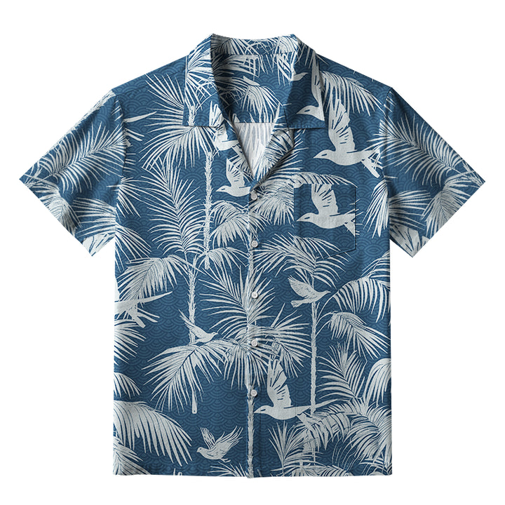 Palm Tree And Flying Birds Aloha Hawaiian Shirt