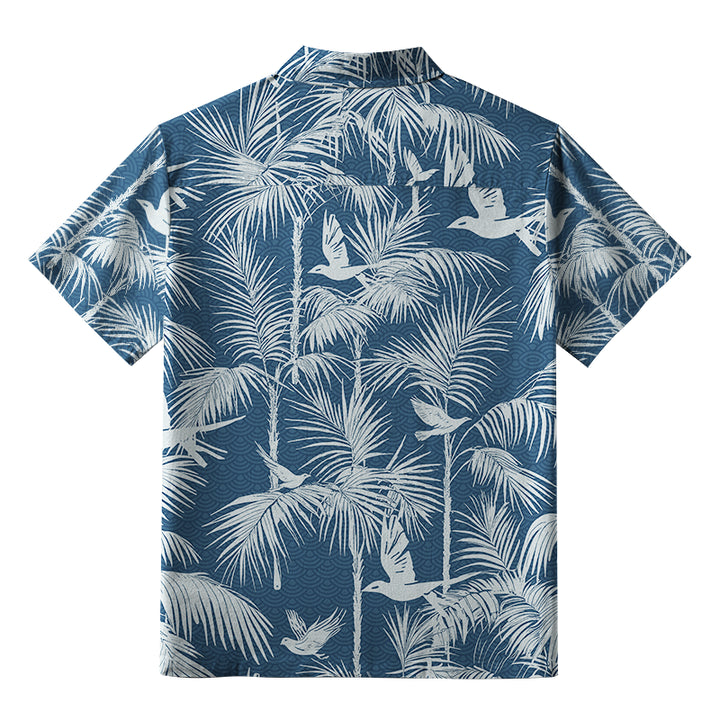 Palm Tree And Flying Birds Aloha Hawaiian Shirt