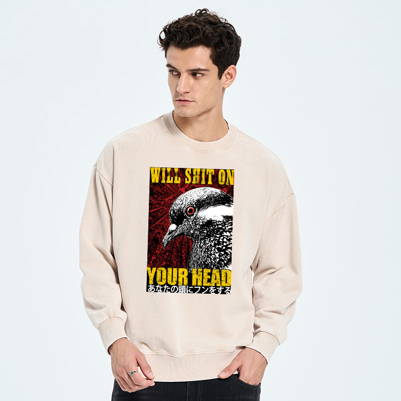 Pigeon Will Shit On Your Head Washed Sweatshirt