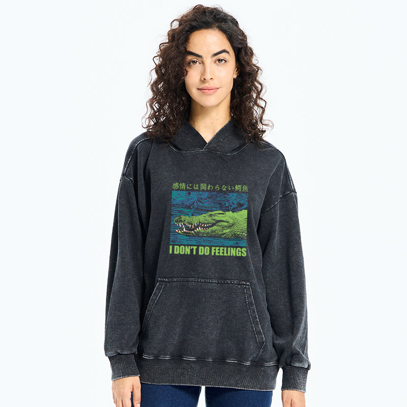An Emotionless Crocodile Washed Hoodie