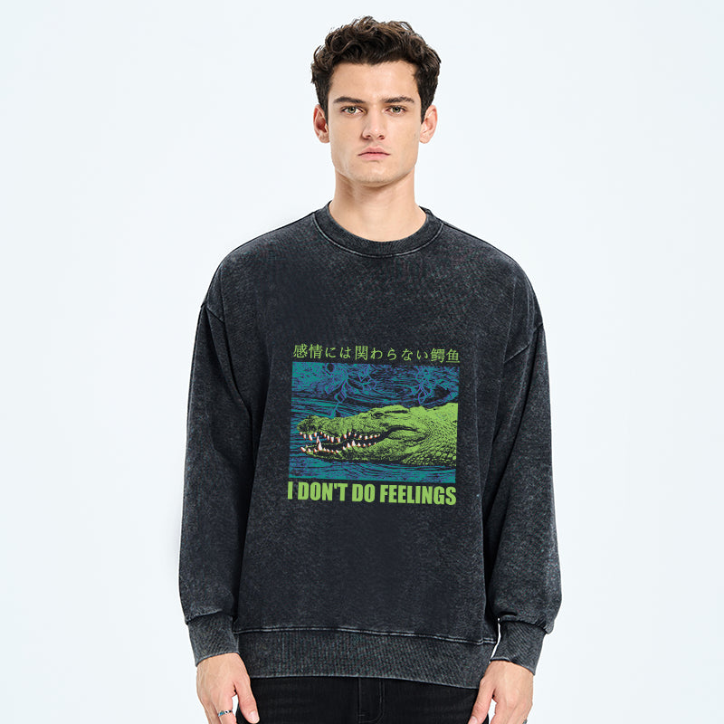 An Emotionless Crocodile Washed Sweatshirt