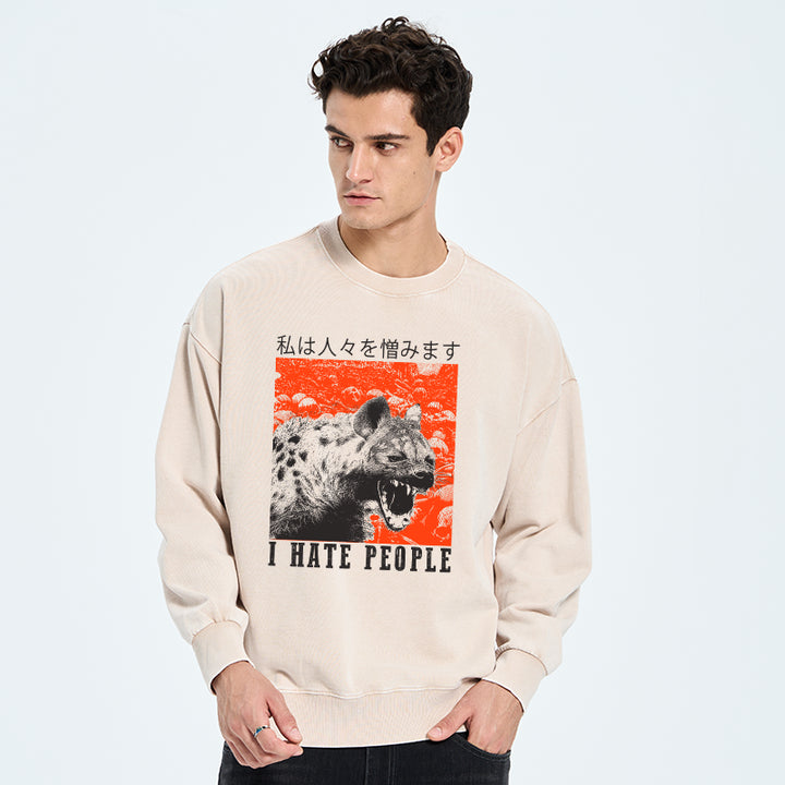 A Hyena That Hates Humans Washed Sweatshirt