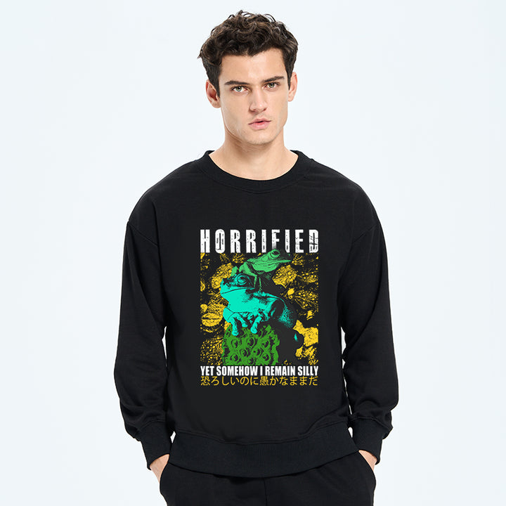 Horrified Two Frogs Funny Sweatshirt