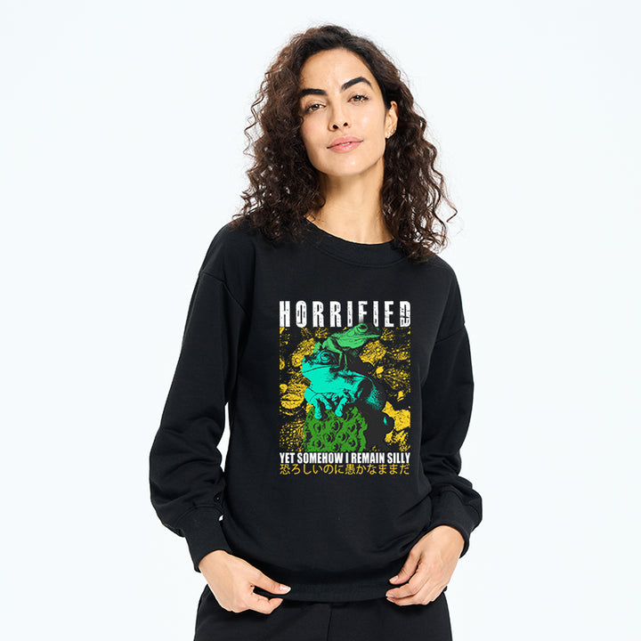 Horrified Two Frogs Funny Sweatshirt