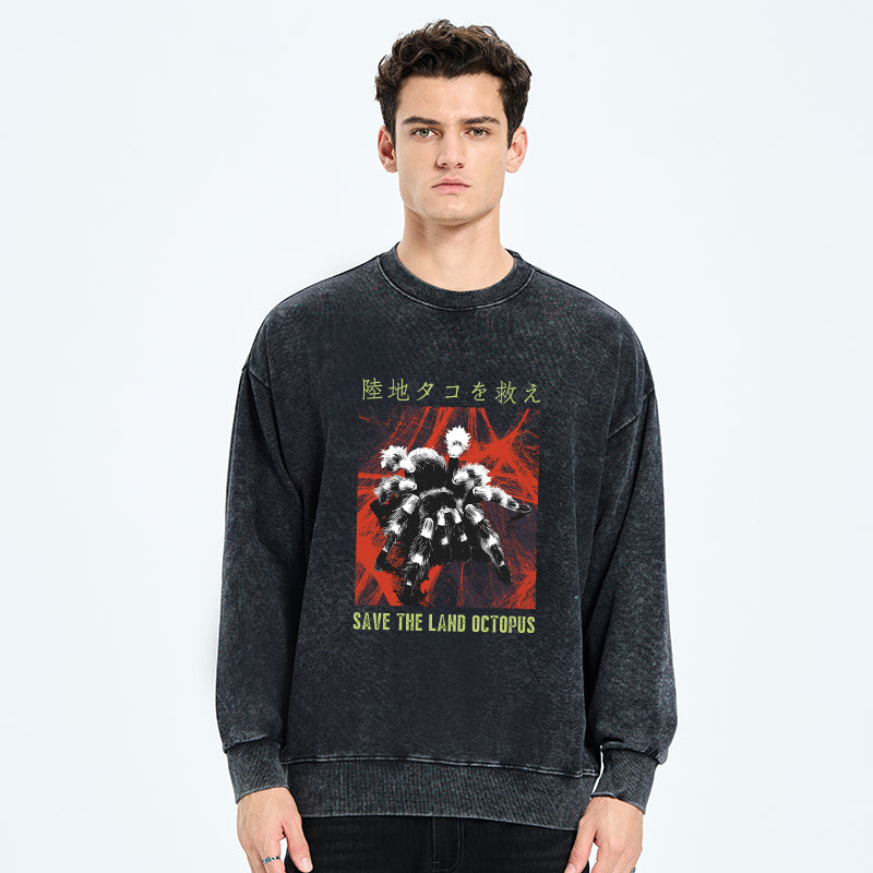 Real Scary Spiders Washed Sweatshirt