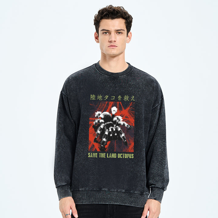 Real Scary Spiders Washed Sweatshirt