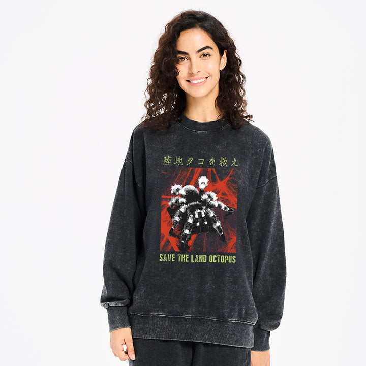 Real Scary Spiders Washed Sweatshirt