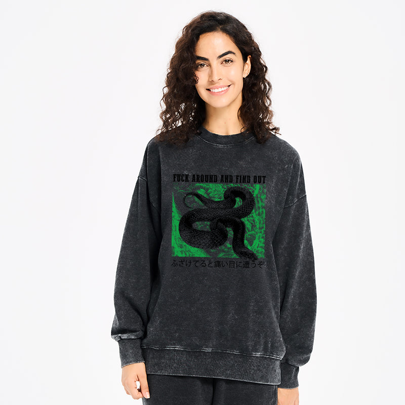 Cold And Heartless Snake Washed Sweatshirt