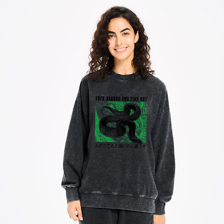 Cold And Heartless Snake Washed Sweatshirt