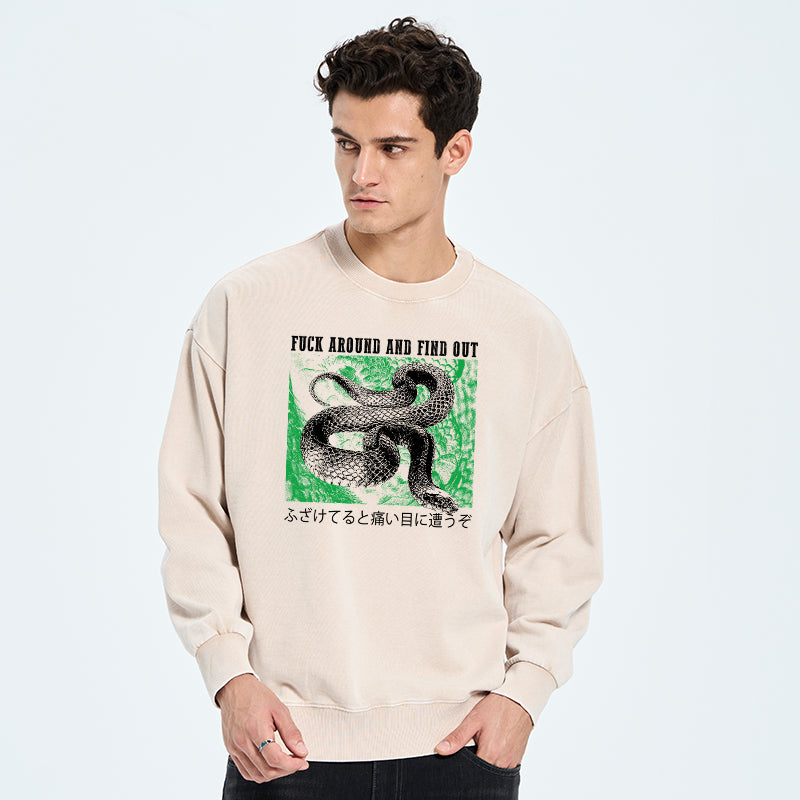 Cold And Heartless Snake Washed Sweatshirt