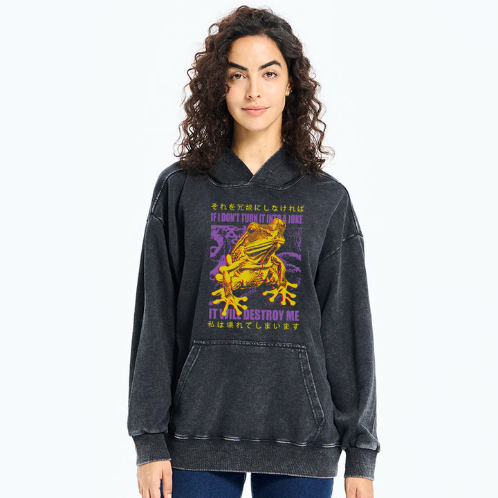 A Frog Prone To Emotional Breakdown Washed Hoodie
