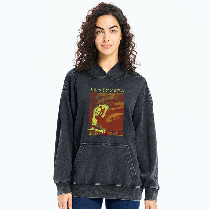 Skeleton Life is Fu Washed Hoodie