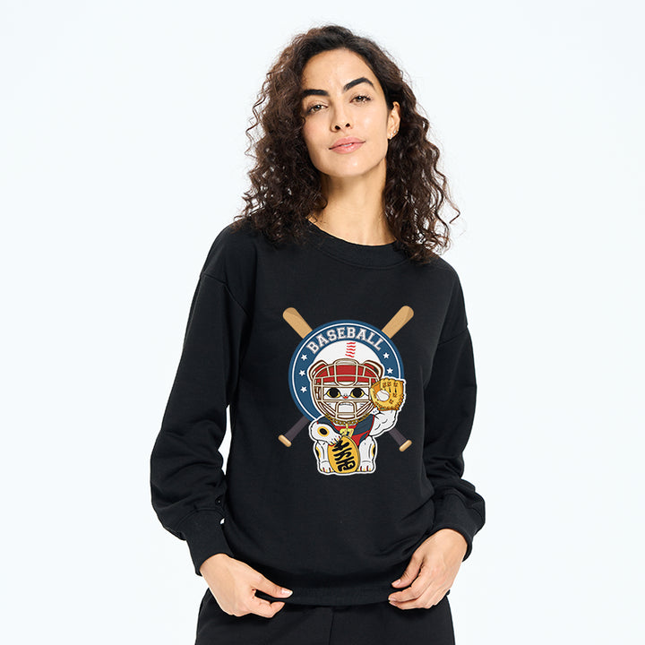Janpaese Baseball Cat Sweatshirt