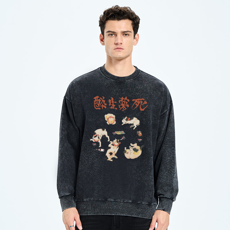 Drunken Cats Washed Sweatshirt