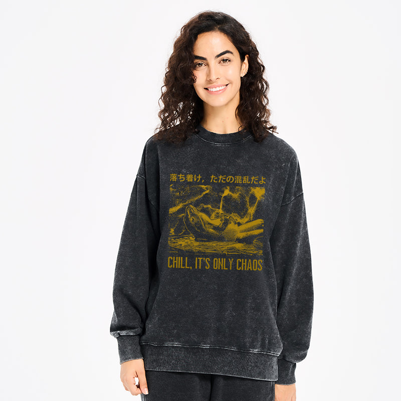 Cool Frog Japanese Washed Sweatshirt