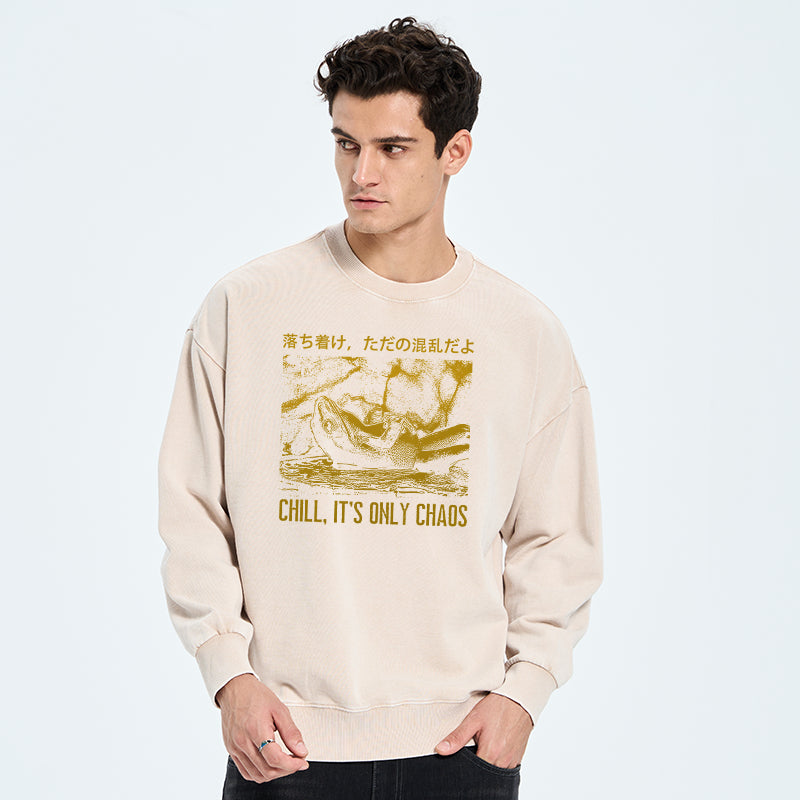 Cool Frog Japanese Washed Sweatshirt