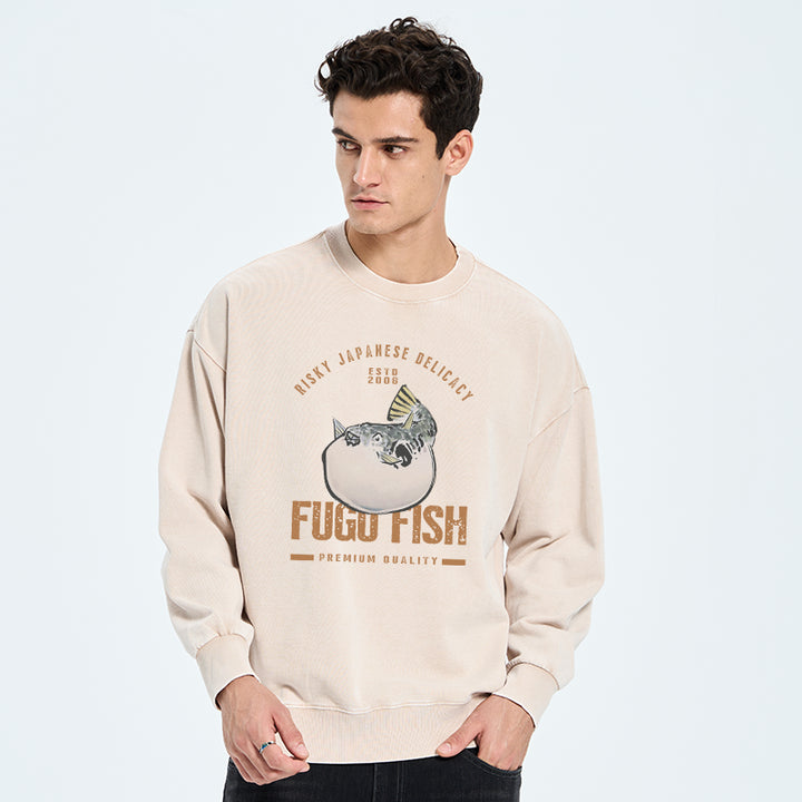 Fugu Fish Japanese Washed Sweatshirt