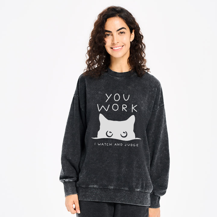 A Cat That Spies Washed Sweatshirt