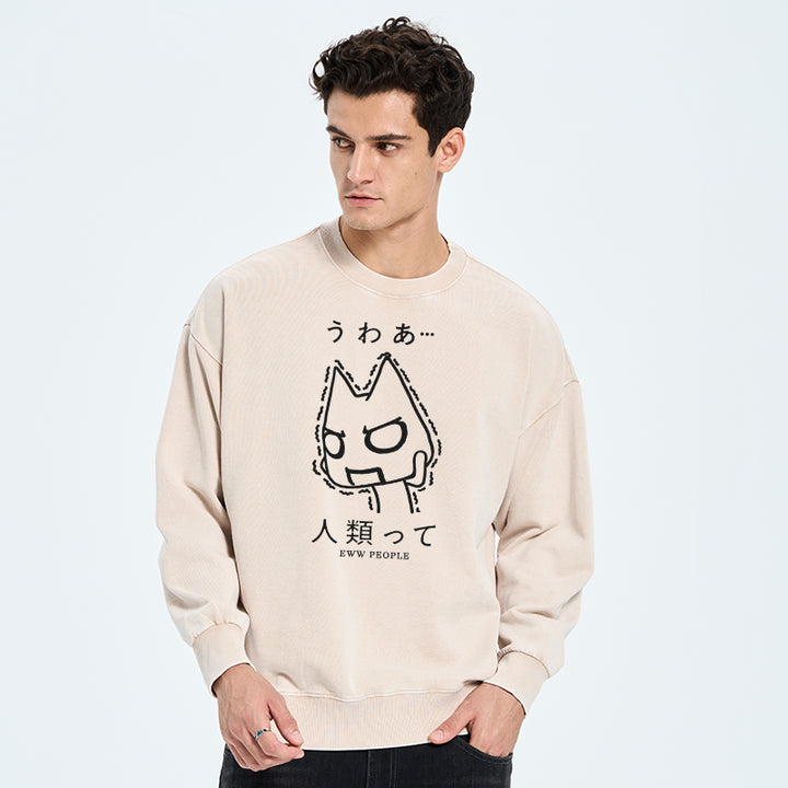 Japanese Eww People Washed Sweatshirt