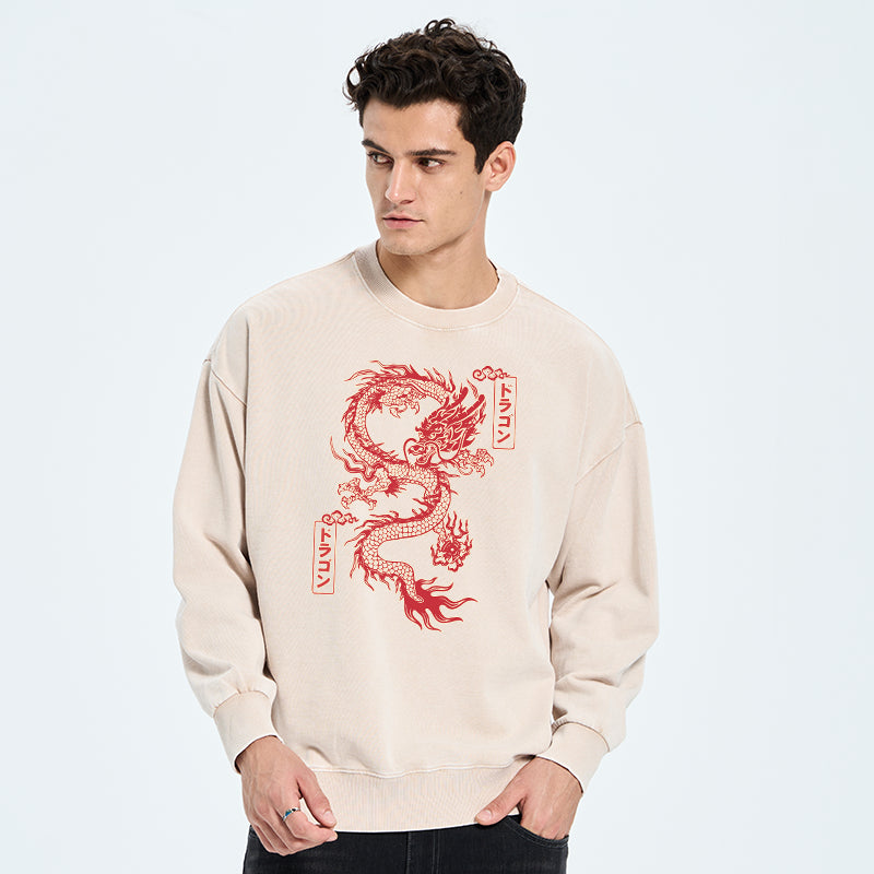 Dragon With Ball Totem Washed Sweatshirt
