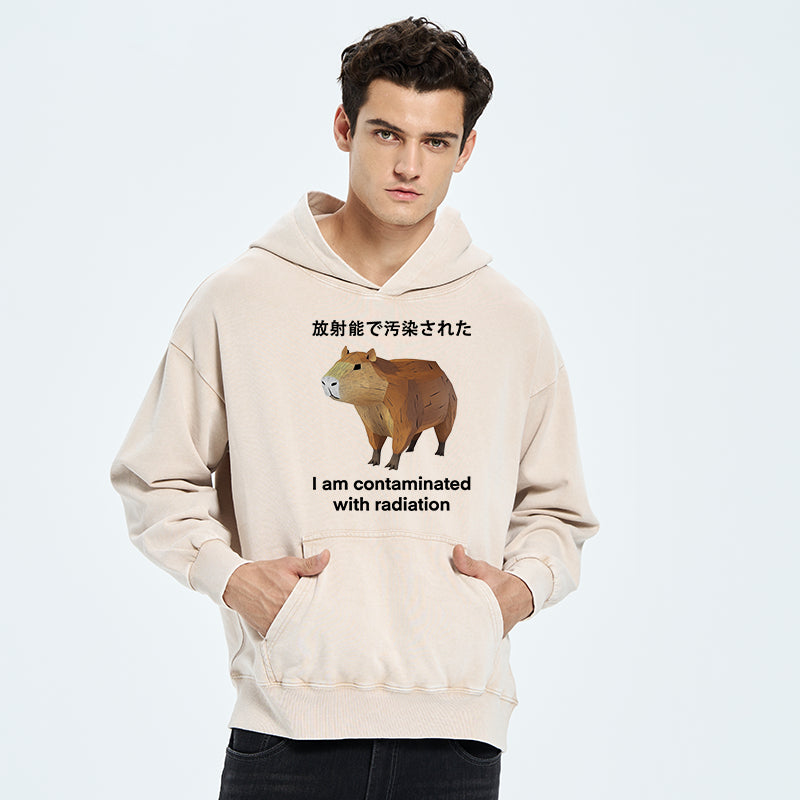 Capybara Contaminated By Radiation Washed Hoodie