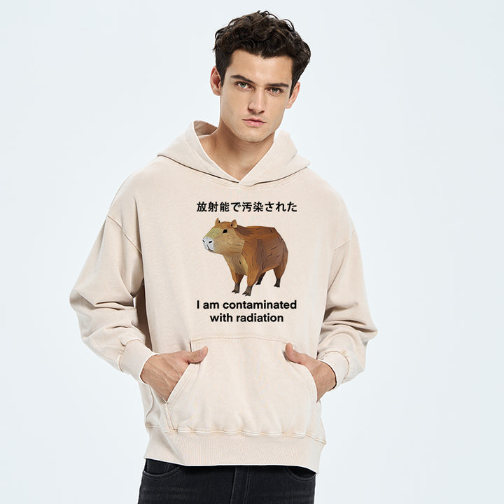 Capybara Contaminated By Radiation Washed Hoodie
