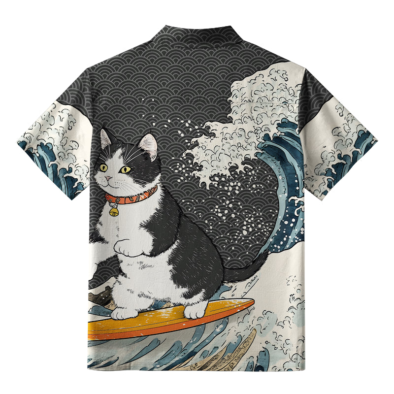 Surfing Cat Aloha Hawaiian Shirt