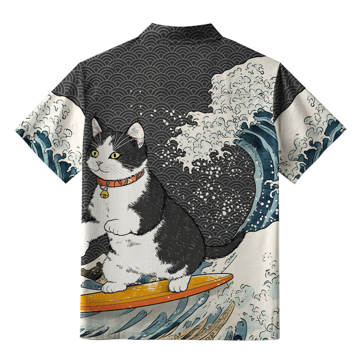 Surfing Cat Aloha Hawaiian Shirt