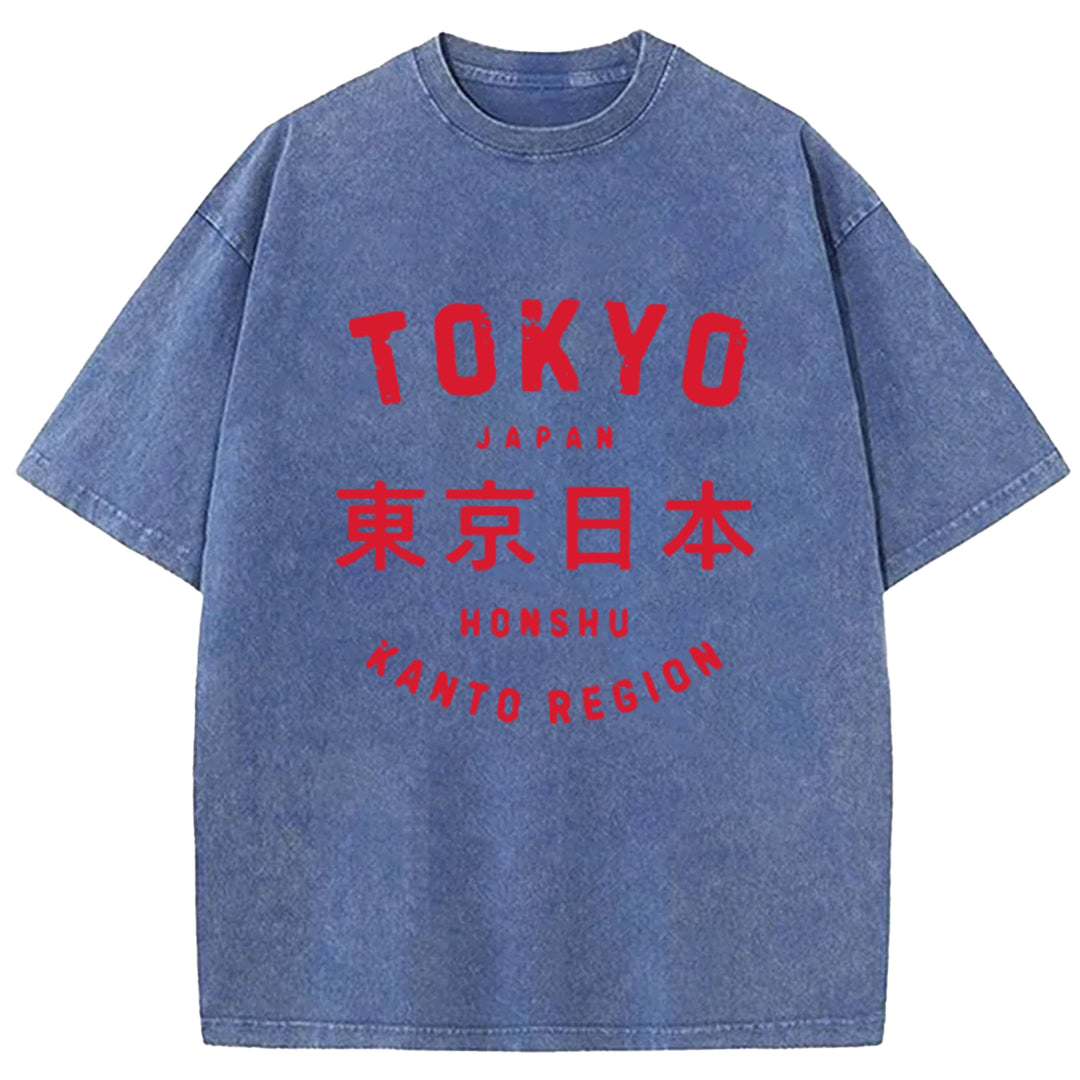 Tokyo Japan Washed Crew Neck T-Shirt